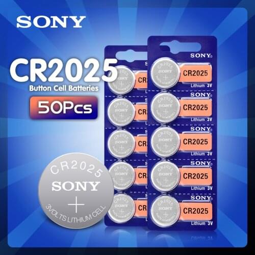 50pcs/lot SONY Original 2025 CR2025 Battery 3V Lithium Button Coin Cells Batteries BR2025 DL2025 KCR2025 L12 For Watches Toy