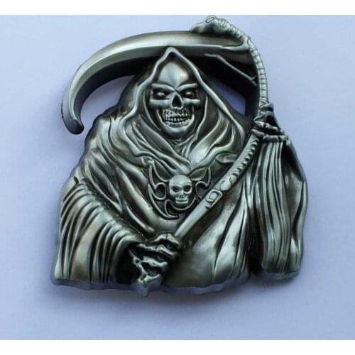 Skull belt buckle with pewter finish SW-BY519 suitable for 4cm wideth snap on belt with continous stock