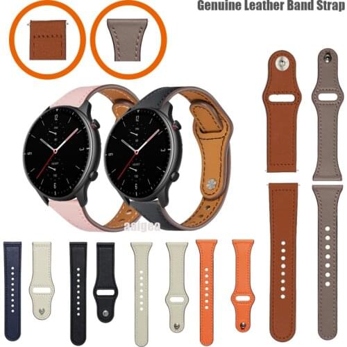 20mm 22mm Strap Genuine Leather Band For Huami Amazfit GTR 42mm 47mm GTR 2 2e Smart Watch Accessories