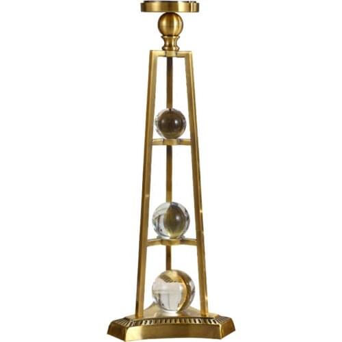 Luxury Candle Holders Gold Wedding Centerpieces Candelabra Crystal Glass Candle Stand Tea Light Menorah Weding Decoration Regime