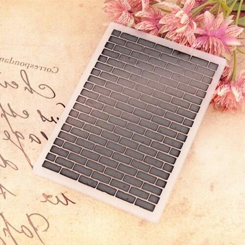 Brick wall paper Embossing folders Plastic Scrapbooking DIY Template Fondant Cake Photo Album Card Making Easter gift