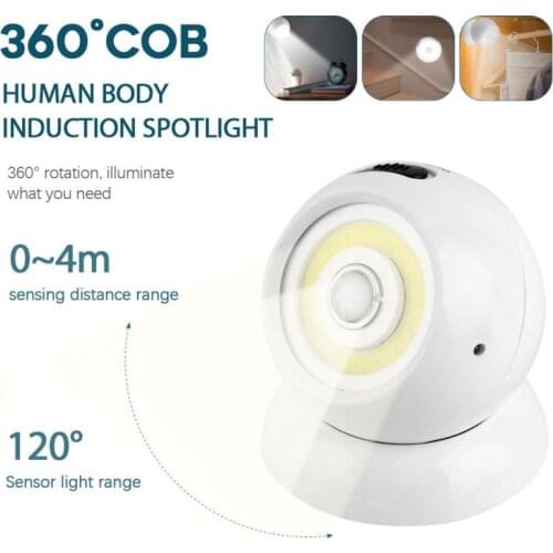 LED Night Lights Wireless Motion Sensor Light 360 Degree Rotation Auto PIR IR Infrared Detector Security Lamp For Home