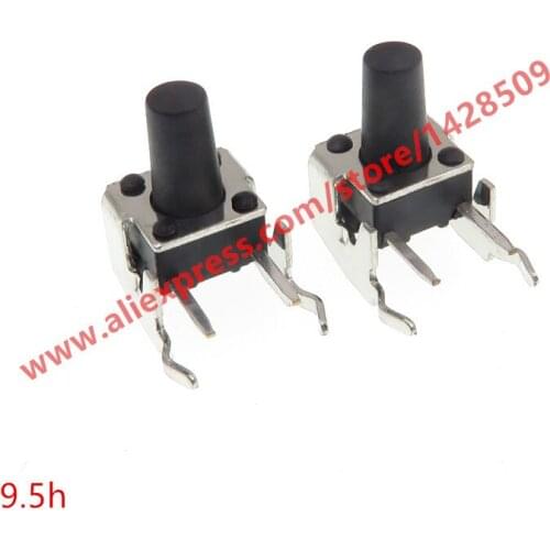 100pcs/lot Tact Switch 6*6*9.5mm button switch touch switch side by 2 feet with fixing bracket