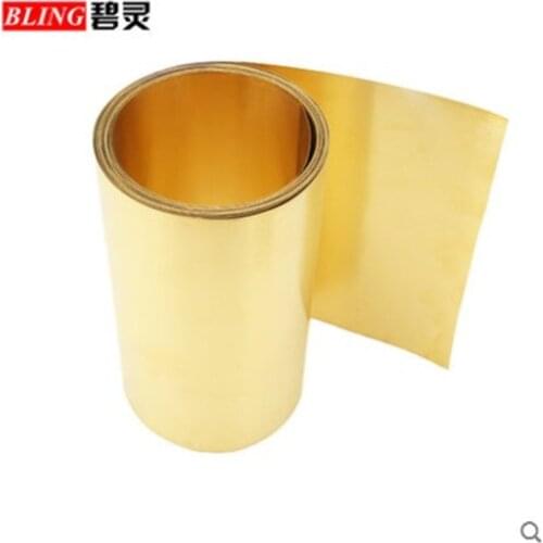 Thickness 0.1mm width 20-100mm 1Meter/ROLL Thin Brass Strip Brass Sheet gold film Brass Foil Brass plate H62