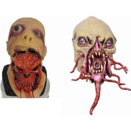 Halloween Scary Mask Latex Alien Mask Anonymous Mask Full Face Horror Mask Cosplay Headwear Props Halloween Party Supplies