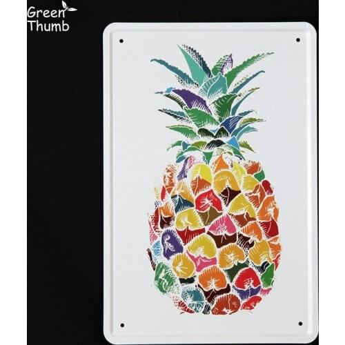 1pc Green Thumb 20x30cm Metal Tin Plaques Home/Shop Wall Decoration Refreshing Style Plants Series Metal Tin Signs