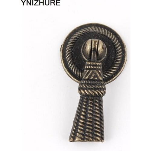 10pcs 43*28mm Puxador de gaveta Antique Handle Drawer Handle in front of the Closet Door Handle Mounted Alloy Handle