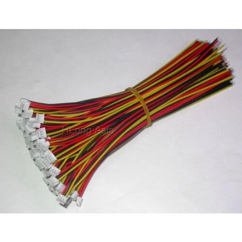 100pcs) 3PIN wires for CCTV cameras accessory 1.5mm pitch ( PINs distance), yellow black red wires about 10cm length