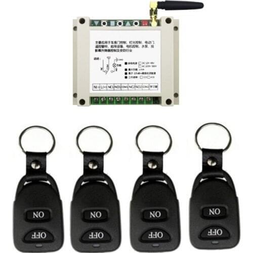 DC12V 24V 36V 48V 10A 2CH RF Wireless Remote Control Switch System 1*Receiver + 3*ellipse shape Transmitters Learning code