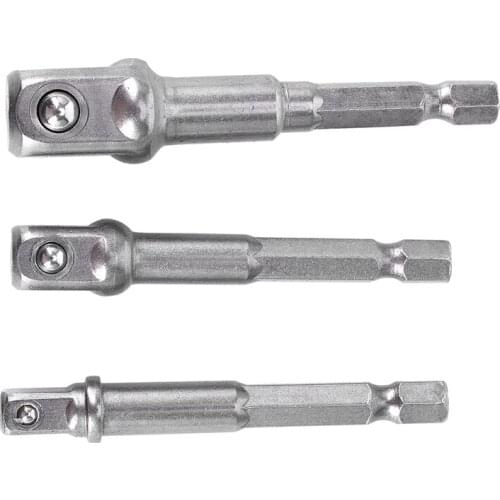 3Pcs/Set 1/4 Inch 3/8 Inch 1/2 Inch Hex Power Drill Driver Socket Wrench Adapter Extension Bar Bit 65-72Mm