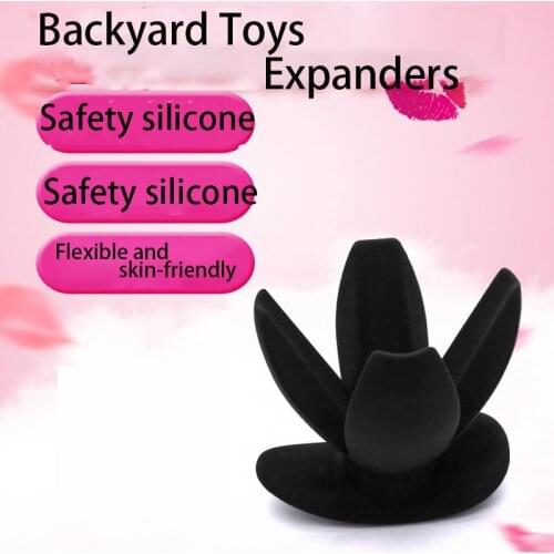 4 Petals Hollow Anal Dilator Women Vaginal Expansion Speculum Silicone Anal Plug Butt Massager Clit Dilator Adult Anal Sex Toys