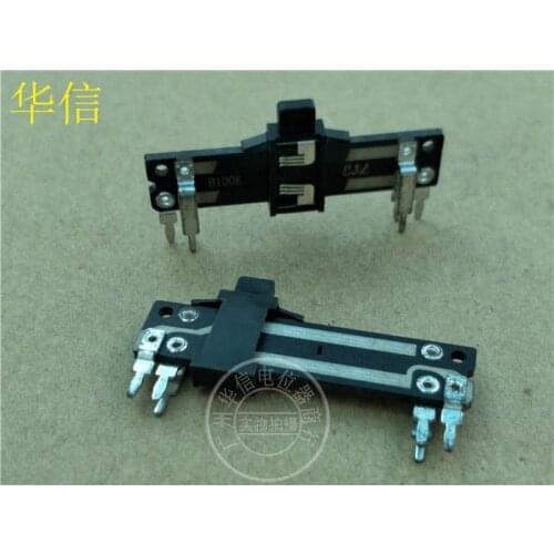 5pcs for ALPS 50mm double straight slip potentiometer B100K / fader with midpoint handle length 4MM