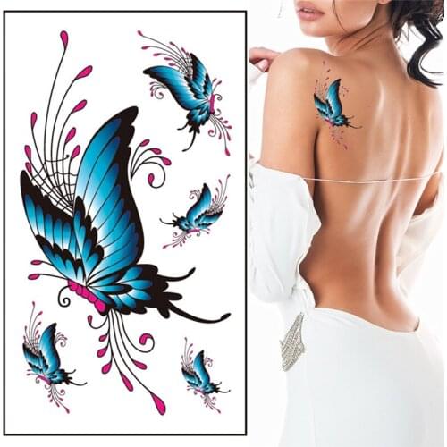 6PCS Womens 3D Temporary Tattoo Sticker Waterproof Body Art Decals Sticker Fake tatoo Art Taty Butterfly Tattoo Sticker T1586