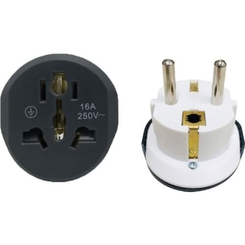 AC 250V 16A 2 Round Pin EU Universal EU Plug Converter Socket AU US UK CN to EU Wall Socket Travel Adapter