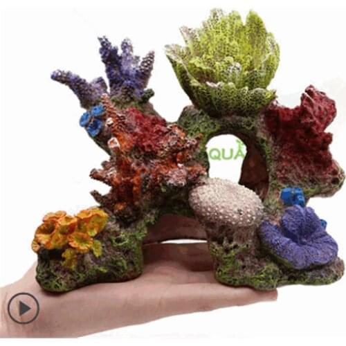 Fish tank landscaping Aquarium decoration scenery Simulated coral rockery toxic free and safe Good looks