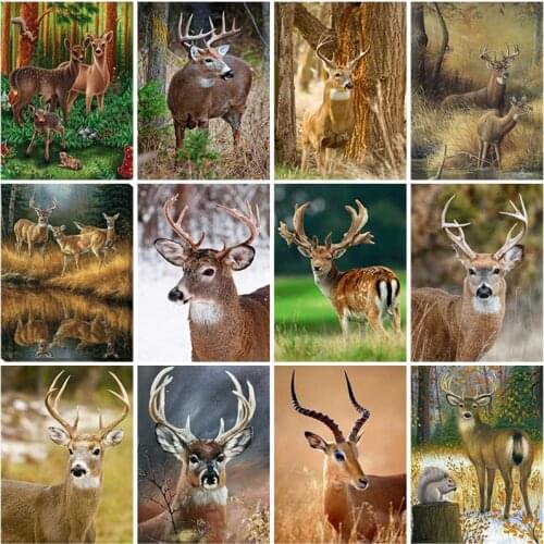 Deer DIY 5D Diamond Painting Full Square Drill Animal Diamond Embroidery Cross Stitch Mosaic Kits Wall Art Home Decor