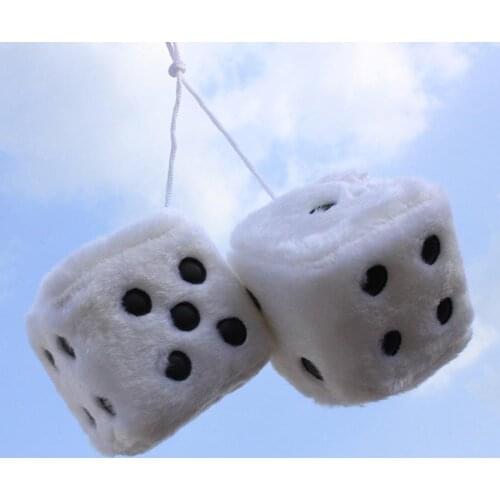 Car Pendant Colorful Plush Dice Craps Ornaments Auto Rear View Mirror Charms Interior Accesories Lovers Styling Hangings Pendant