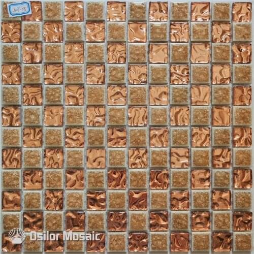 Free shipping golden ceramic mosaic tile glass mosaic tile for interior house decoration wall tile