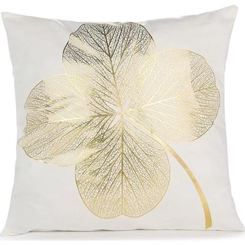 Bronzing Geometric Leaf Pillowcase Simple Fashion Pillowcase Home Sofa Cushion Cover New Pillow Case For Room Decorations