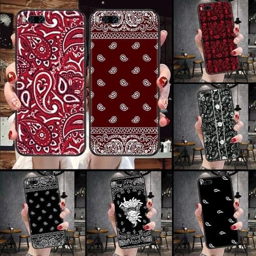 Royal Blue Bandana Phone Case For Xiaomi Mi Note 8 9 10 11 9T 10T A3 Lite Pro Ultra black luxury coque fashion cell cover