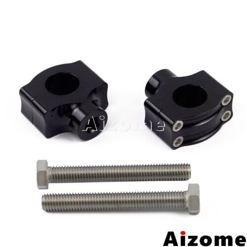 Black Motorcycle Aluminum 1" Handlebar Low Riser Clamps For Harley Cafe Racer Bobber Chopper Custom Finned 1 inch Bars Risers