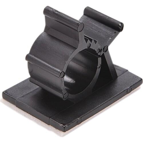 Black 10 Pcs Adhesive Backed Nylon Wire Adjustable Cable Clips Clamps 13mm