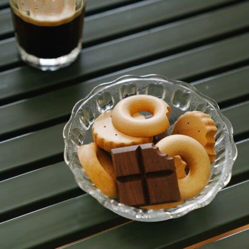 Wood Fridge Magnets Nordic Wooden Cookies Donuts Chocolate Home Appliance Decorations Memo Message Fix Support Kitchen Decor