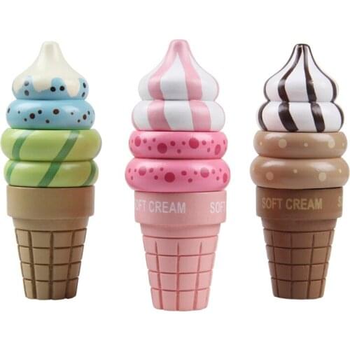 Kids Blocks Toys Mother Garden Strawberry Lovely Ice Cream Food Toys Children Play House Gift For Girl