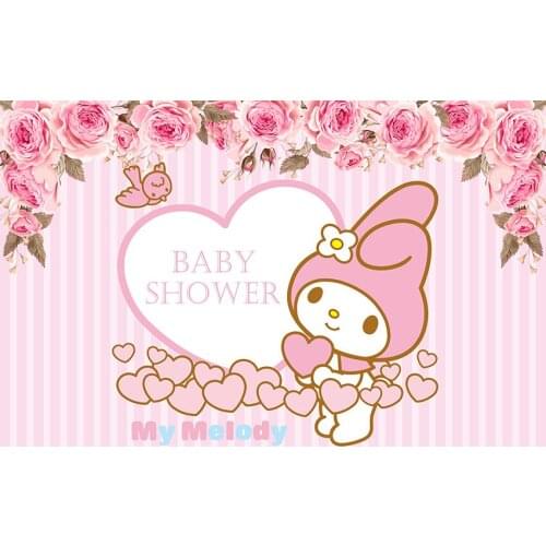 Baby girl melody Backgrounds photography vinyl fotografia flower baby shower photo Backdrop for photographer studio kits LV-1367
