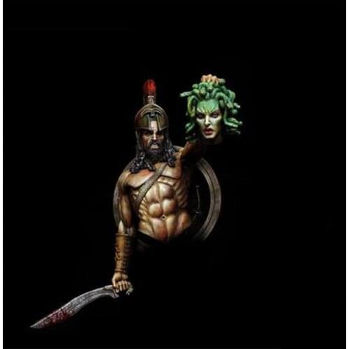 Ancient Myth 1/9 Scale Perseus Portable Medusa Resin Bust Miniatures Unpainted DIY Assembling Static GK Model Kits Collection