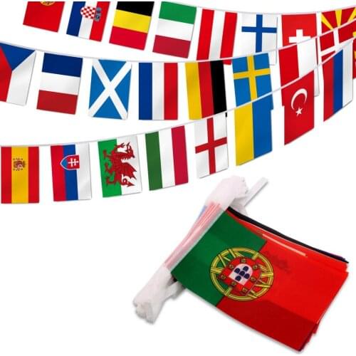 26Fts 2020 European Euro Cup String Flag Euro Bunting 24 Country Teams 14x21cm Russia Spain England Germany France Spain Italy