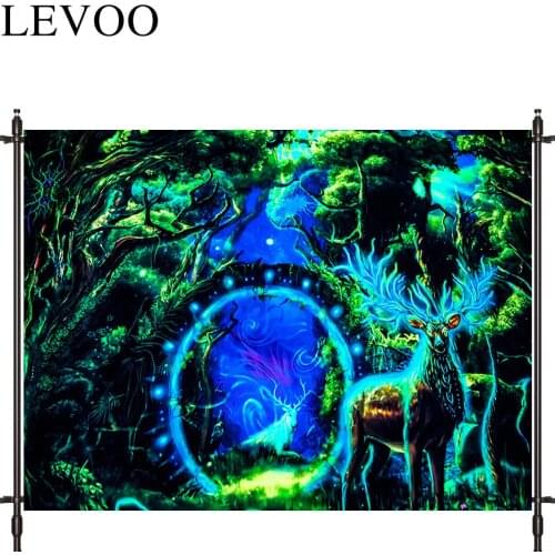 LEVOO photography backdrop fairy tale forest Elk magic dream backdrop photo shoot photocall photobooth prop custom