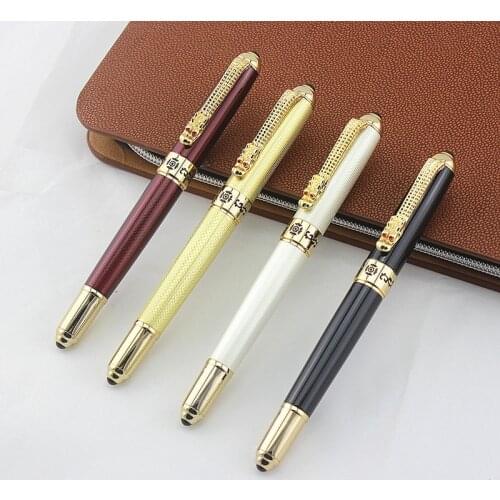 JinHao Dragon Luxury gel pen Gold clip pen refill 0.7MM Nib Gift Ink Pens Writing Stationery Office Supplies roller ball pen