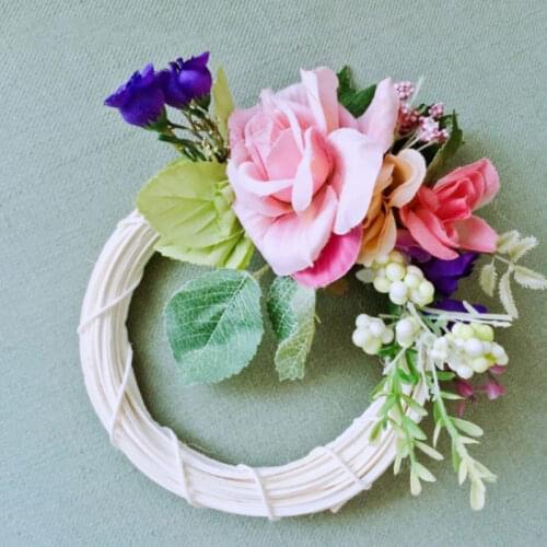 10/15/20/25/30cm Rattan Ring Artificial Flower Dried Plants Frame DIY Floral Wreaths For Home Christmas Decoration Wedding Bride