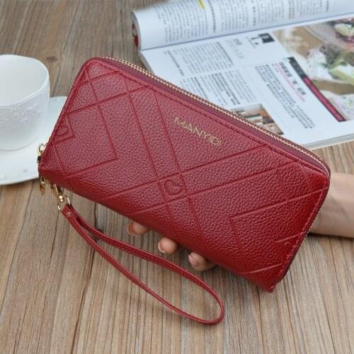 Phone Purses Women Wallets Big Female Purse Leather Brand Retro Ladies Long Woman Wallets Card Clutch Double Zipper
