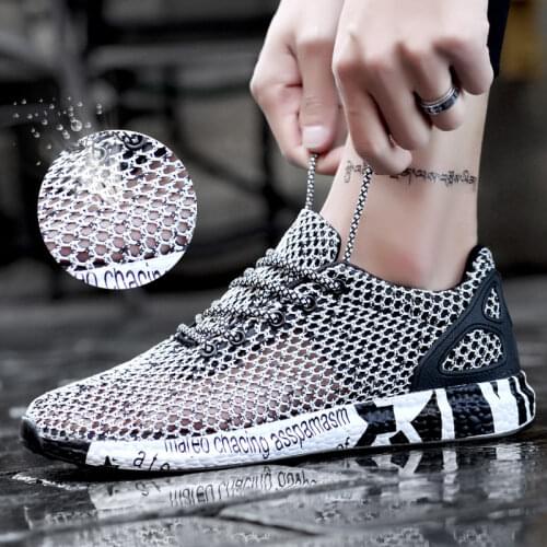 Weweya New Trend Sneakers Men Slip On Vulcanize Shoes Low Top Flat Shoes Breathable Mesh Socks Flats Unisex Shoes Sock Footwear