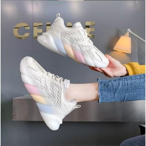 Fashion Lace Up Women Running Shoes Lightweight Sneakers Breathable Outdoor Sports Shoes genuine leather Shoes LJB299