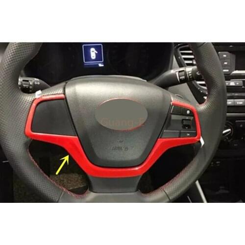 Car Body Cover Styling Steering Wheel Interior Kit Switch Trim Frame 1pcs For Hyundai Solaris Accent 2017 2018 2019 2020