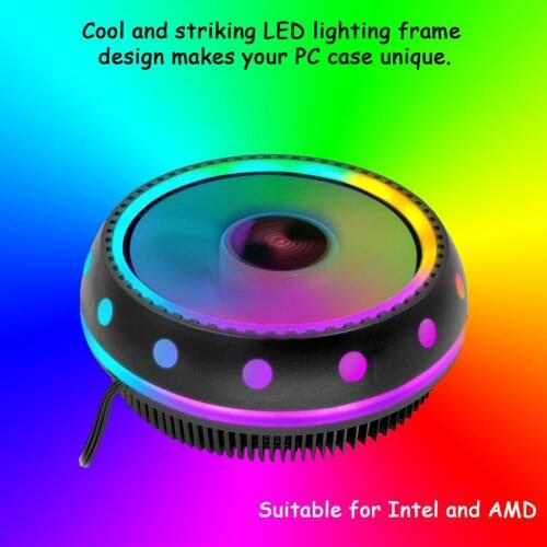 PC CPU Cooler Fan Heatsink LED Colorful Desktop Computer CPU Fan Heatsink Quiet Radiator For Intel 775/1156