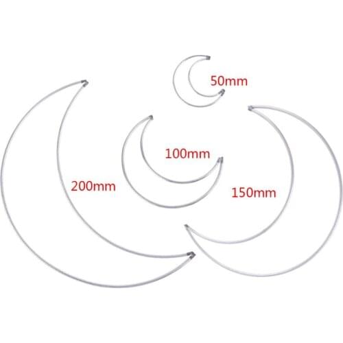 Metal Dream Catcher Moon Hoop for DIY Handmade Dreamcatcher Macrame Material Accessories Craft E56C