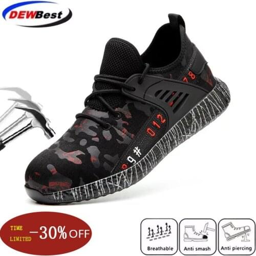 Dewbest 2019 brand steel toe cap men women work & safety boots summer lightweight impact resistant male shoes