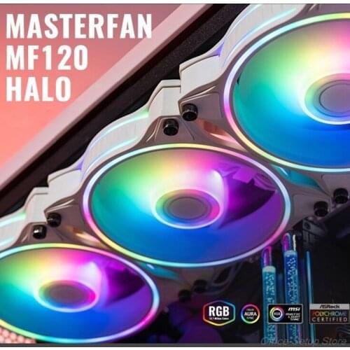 Cooler Master MasterFan MF120 HALO Dual Ring Addressable RGB Fan for PC Computer Case Liquid Radiator F23 21 Dropshipping