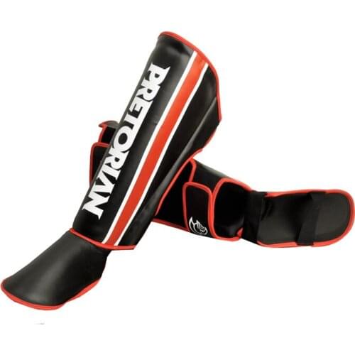 Wholesale/Dropship PU leather adult kids Muay thai kick boxing MMA grappling shin guards pads Karate shank leg protectors