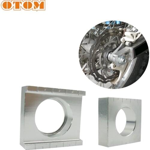 OTOM Motorcycle Rear Axle Blocks Chain Adjuster Aluminum 2 Pcs For Honda CRF125 250R CRF250R CRF 250X 450R 450X Pit Bike Enduro