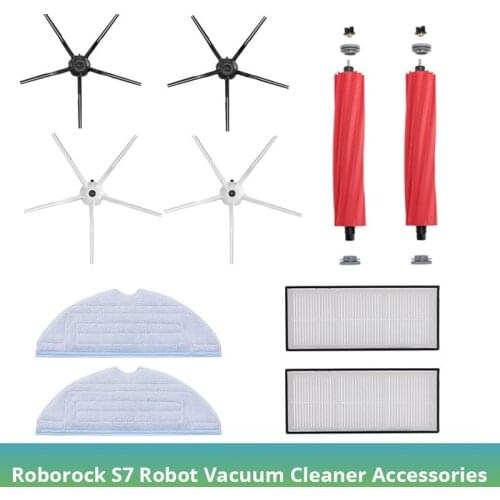 Roll Brush Main Brush Mop Cloth HEPA Filter Side Brush for Roborock S7 T7S T7S Plus Robot Vacuum Cleaner Accessories Parts Kit