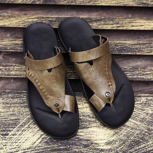 Genuine Leather Men Sandals Leather Sandals For Men Casual Mens Dress Shoes Platform Large Sandal Summer Roman Gladiator