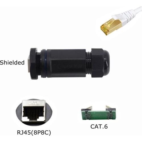 M25 Waterproof IP68 RJ45 Female to Female Adapter Ethernet Network LAN Cable Socket Shielded Waterproof Connector with 2 Gap