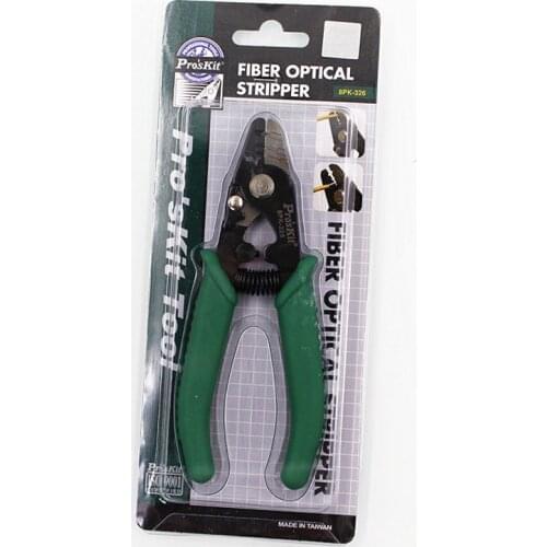 Carbon steel Proskit 8PK-326 clamp Fiber stripping pliers , 8PK-326 Tri-Hole Fiber Optic Stripper 8PK-326 FTTH FIbeGeneral Purpo