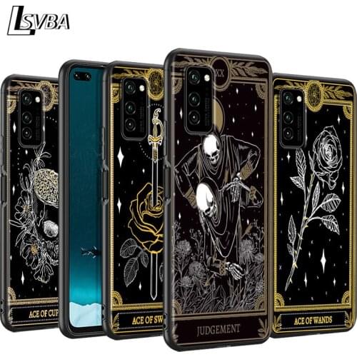 Death Tarot Silicone Phone Case for Huawei P30 P20 P40 Lite E Pro P Smart Z Plus 2019 P10 P9 Lite Black Cover