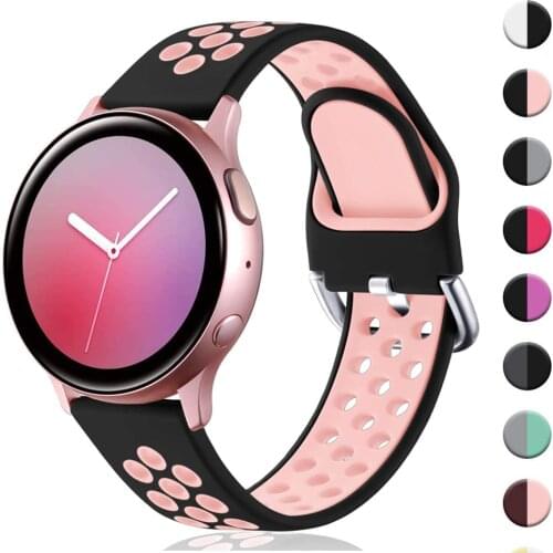 20mm Breathable Band For Galaxy Watch 3 41mm Silicone Strap For Samsung Galaxy Watch Active 2 Strap For Galaxy Watch 3 41mm